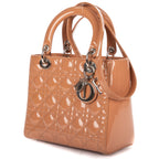 Shoulder Bag Medium Lady Dior Medium Light Brown Cannage Patent Leather