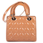 Shoulder Bag Medium Lady Dior Medium Light Brown Cannage Patent Leather