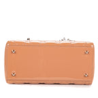 Shoulder Bag Medium Lady Dior Medium Light Brown Cannage Patent Leather