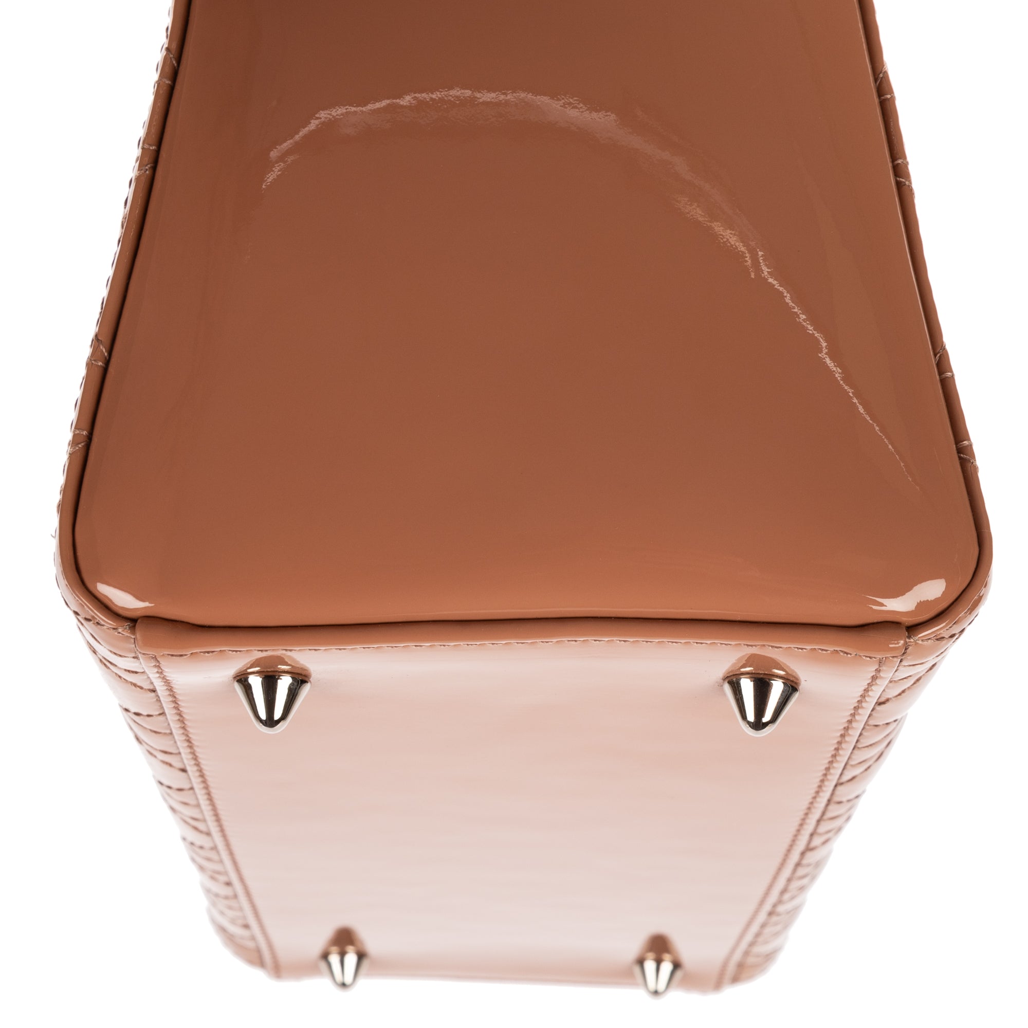 Shoulder Bag Medium Lady Dior Medium Light Brown Cannage Patent Leather