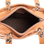 Shoulder Bag Medium Lady Dior Medium Light Brown Cannage Patent Leather