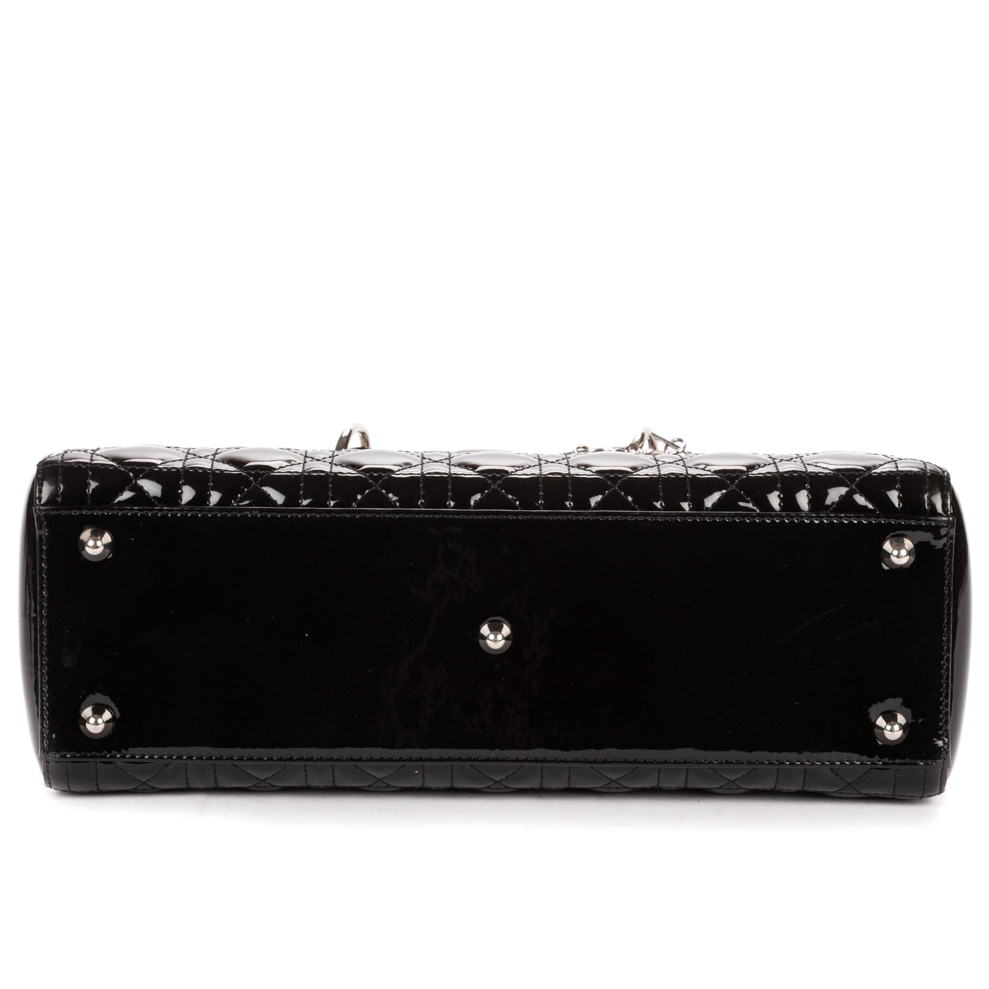 Shoulder Bag Large Lady Dior Large Black Cannage Patent Leather