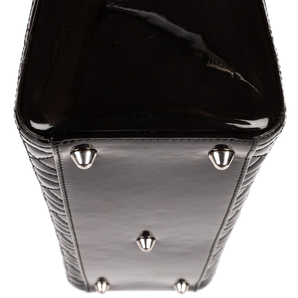 Shoulder Bag Large Lady Dior Large Black Cannage Patent Leather
