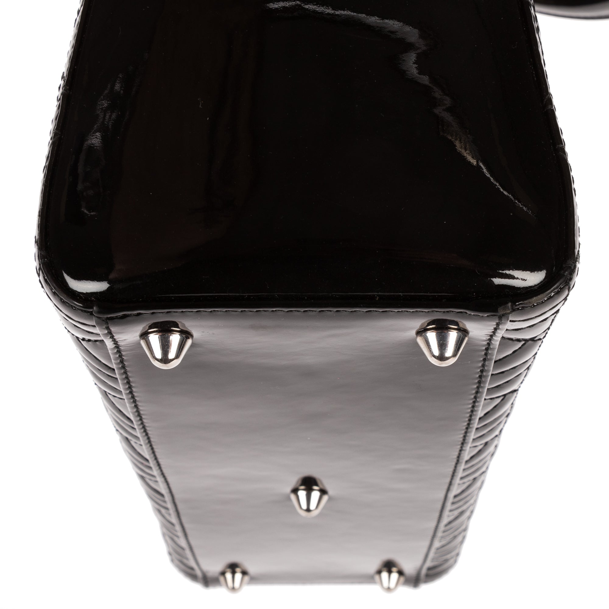 Shoulder Bag Large Lady Dior Large Black Cannage Patent Leather