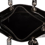 Shoulder Bag Large Lady Dior Large Black Cannage Patent Leather