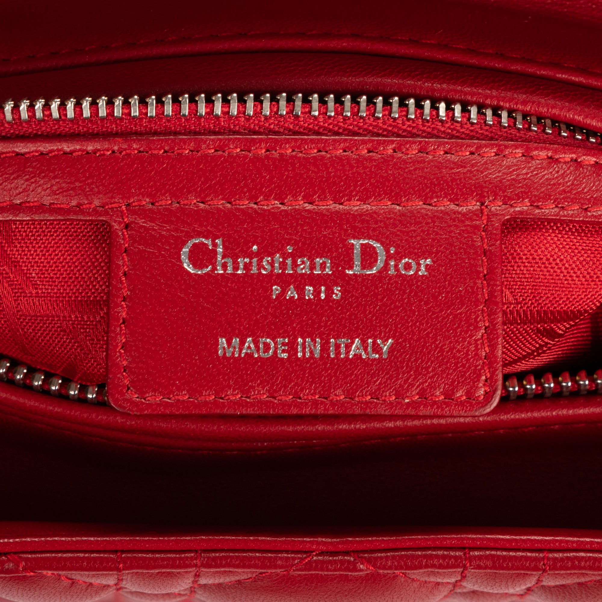 Shoulder Bag Medium Lady Dior Medium Red Cannage Lambskin Leather