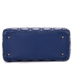 Shoulder Bag Medium Lady Dior Medium Navy Cannage Lambskin Leather
