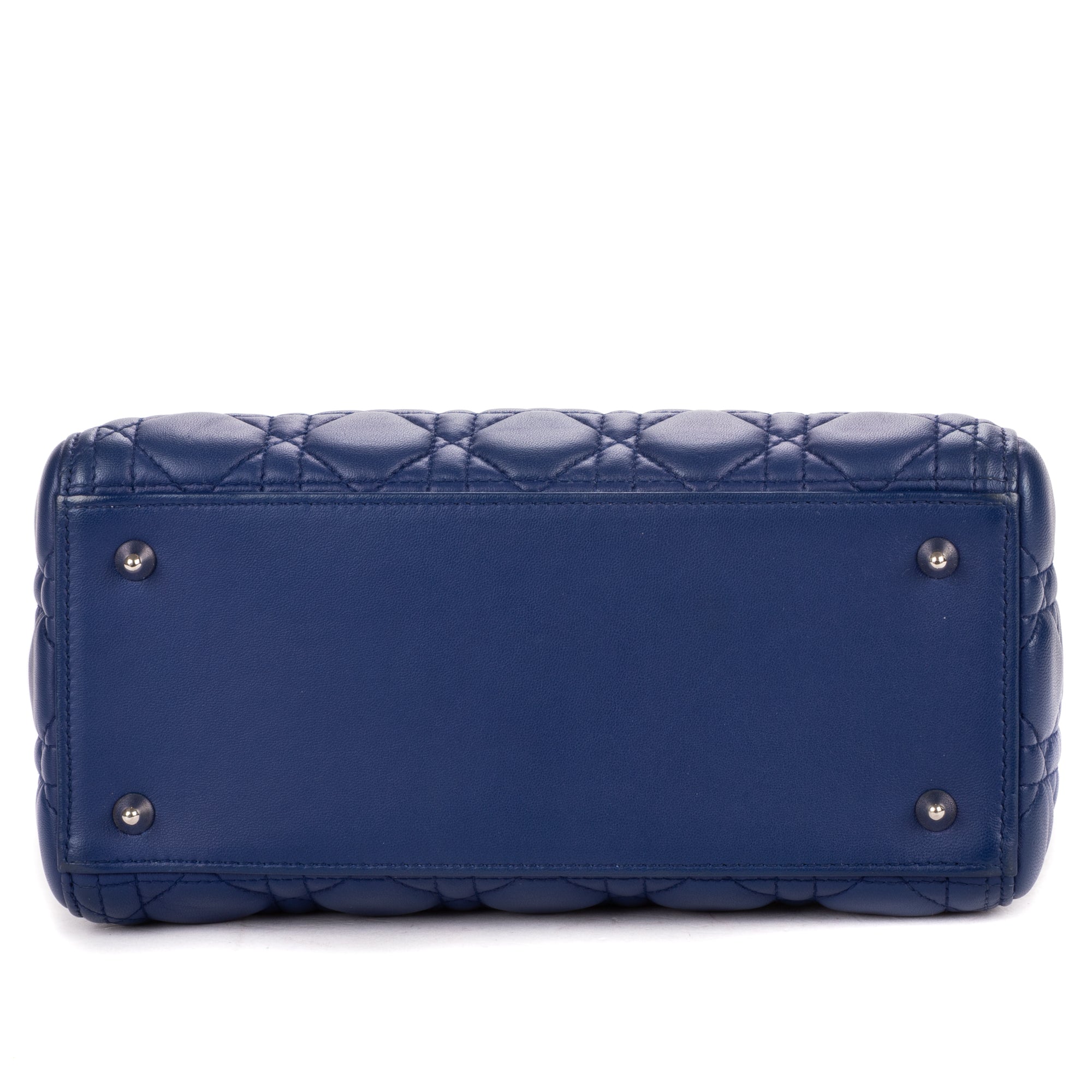 Shoulder Bag Medium Lady Dior Medium Navy Cannage Lambskin Leather