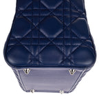 Shoulder Bag Medium Lady Dior Medium Navy Cannage Lambskin Leather