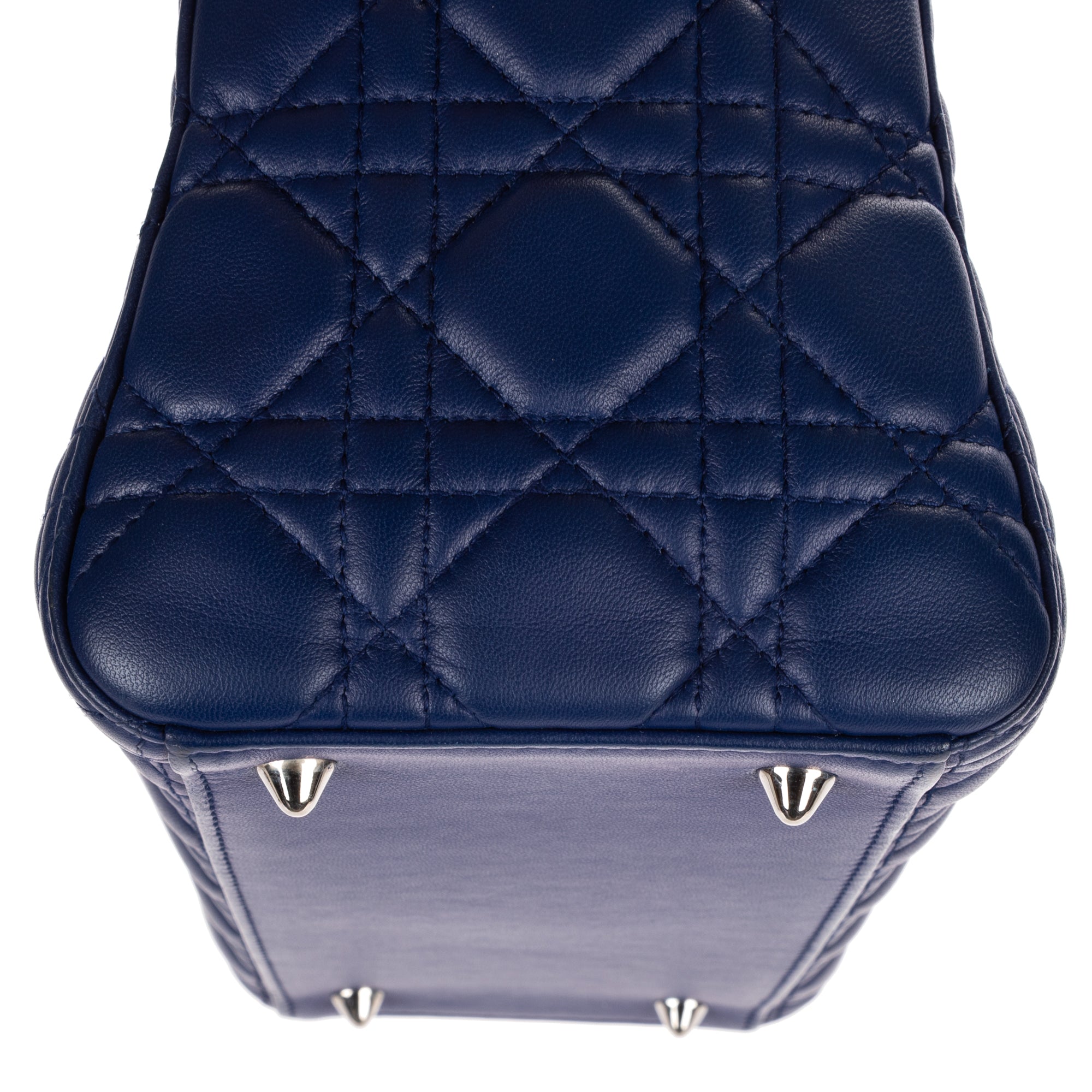 Shoulder Bag Medium Lady Dior Medium Navy Cannage Lambskin Leather