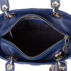 Shoulder Bag Medium Lady Dior Medium Navy Cannage Lambskin Leather