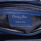 Shoulder Bag Medium Lady Dior Medium Navy Cannage Lambskin Leather