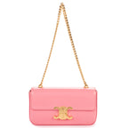Shoulder Bag Claude Pink Smooth Calfskin Leather