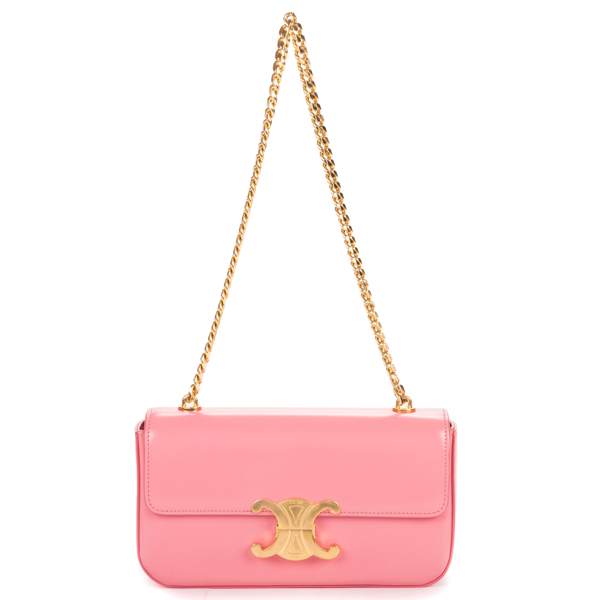 Shoulder Bag Claude Pink Smooth Calfskin Leather
