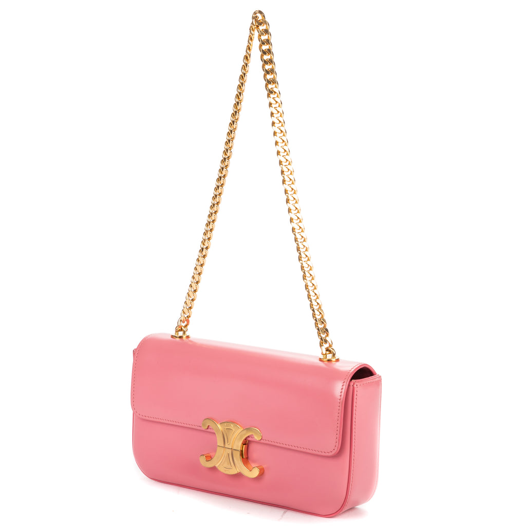 Shoulder Bag Claude Pink Smooth Calfskin Leather