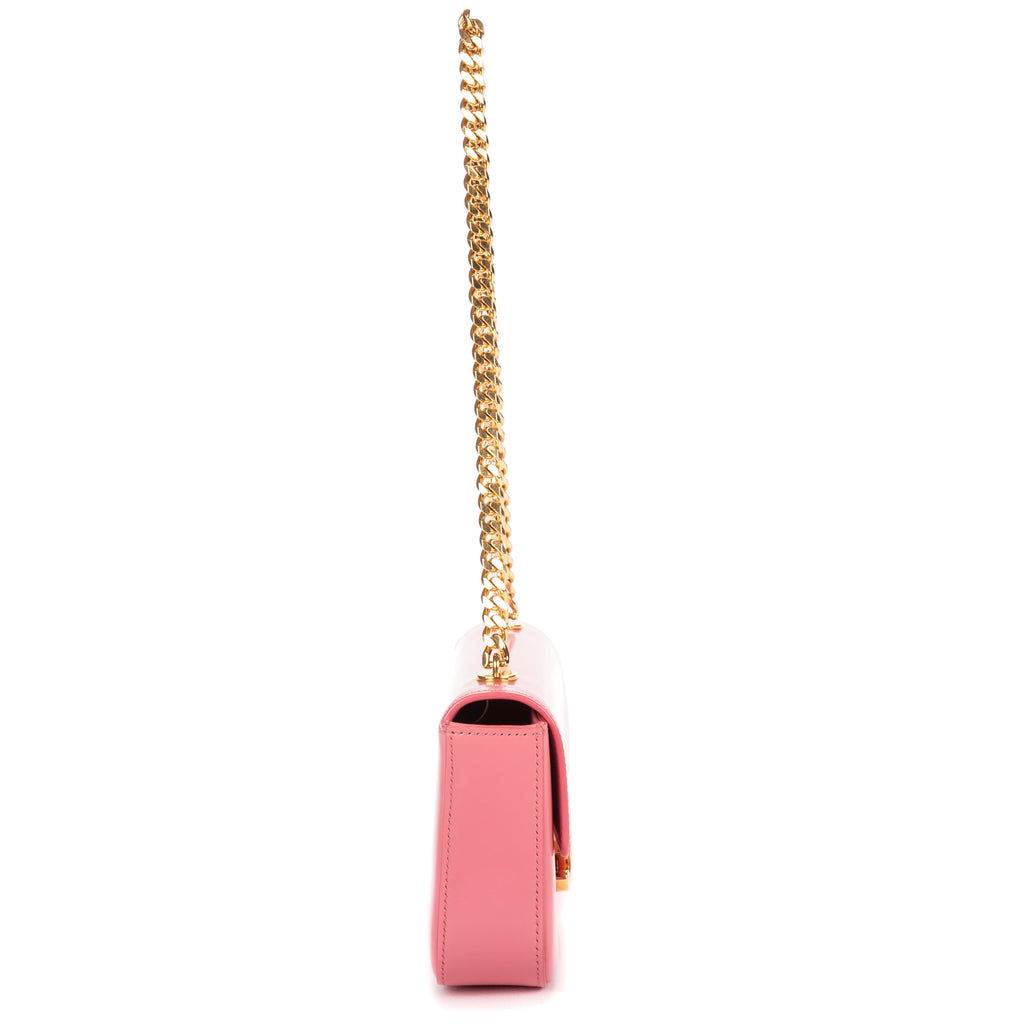 Shoulder Bag Claude Pink Smooth Calfskin Leather