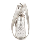 Shoulder Bag Small Lady Dior Flap Small Metallic Silver Cannage Calfskin Leather