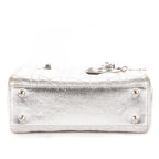 Shoulder Bag Small Lady Dior Flap Small Metallic Silver Cannage Calfskin Leather