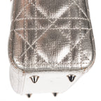 Shoulder Bag Small Lady Dior Flap Small Metallic Silver Cannage Calfskin Leather
