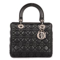 Shoulder Bag Medium Lady Dior Medium Black Cannage Lambskin Leather