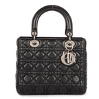 Shoulder Bag Medium Lady Dior Medium Black Cannage Lambskin Leather