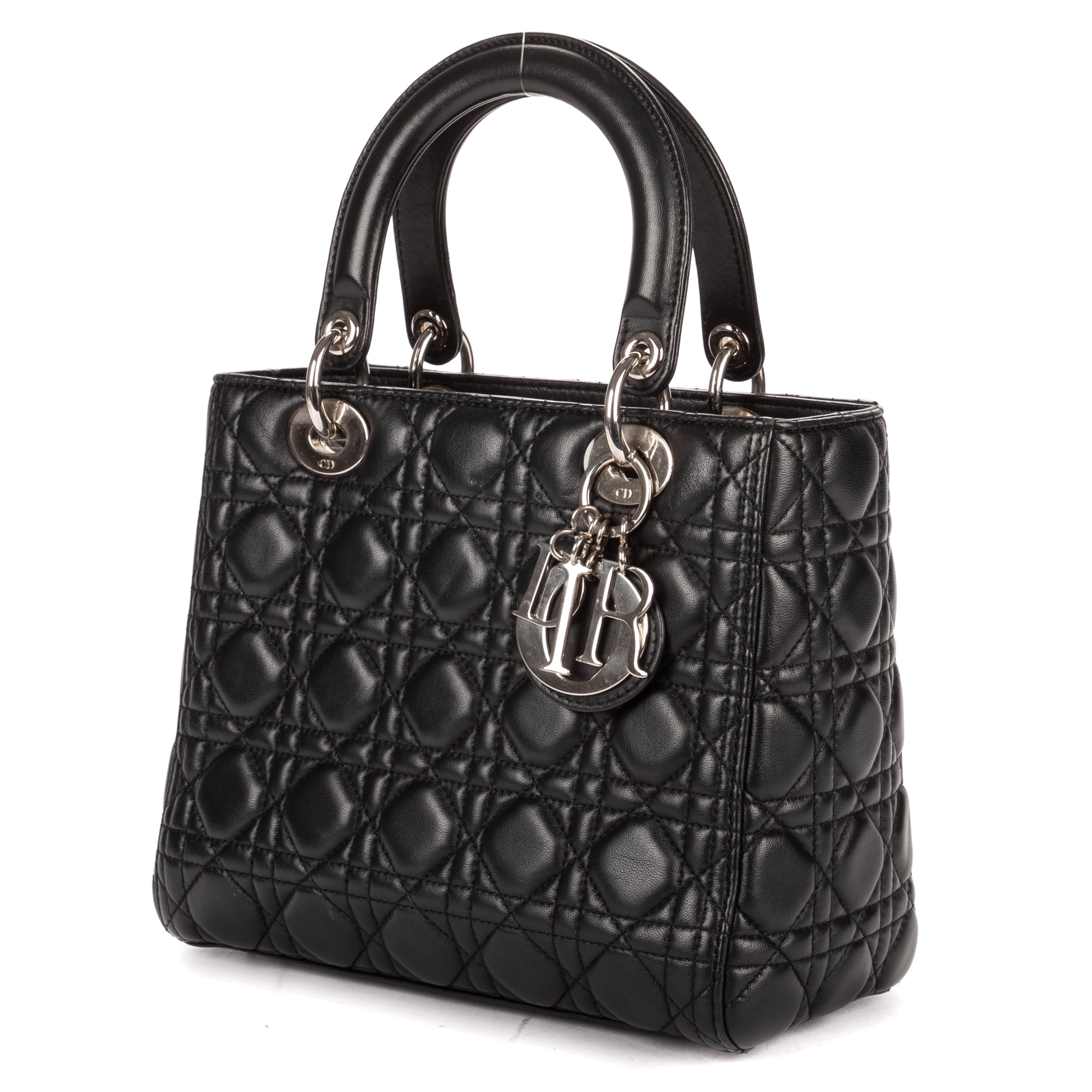 Shoulder Bag Medium Lady Dior Medium Black Cannage Lambskin Leather