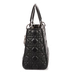 Shoulder Bag Medium Lady Dior Medium Black Cannage Lambskin Leather