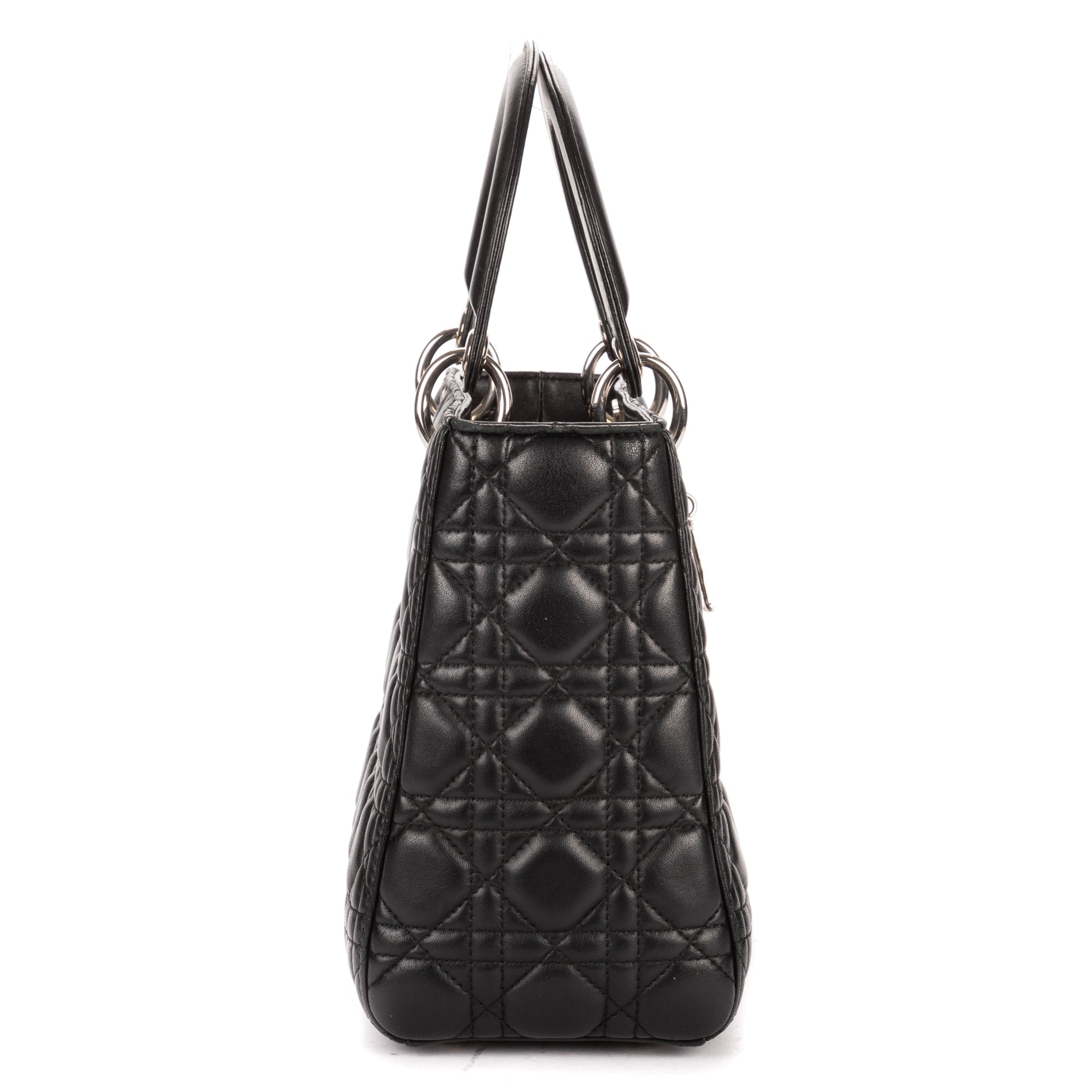 Shoulder Bag Medium Lady Dior Medium Black Cannage Lambskin Leather