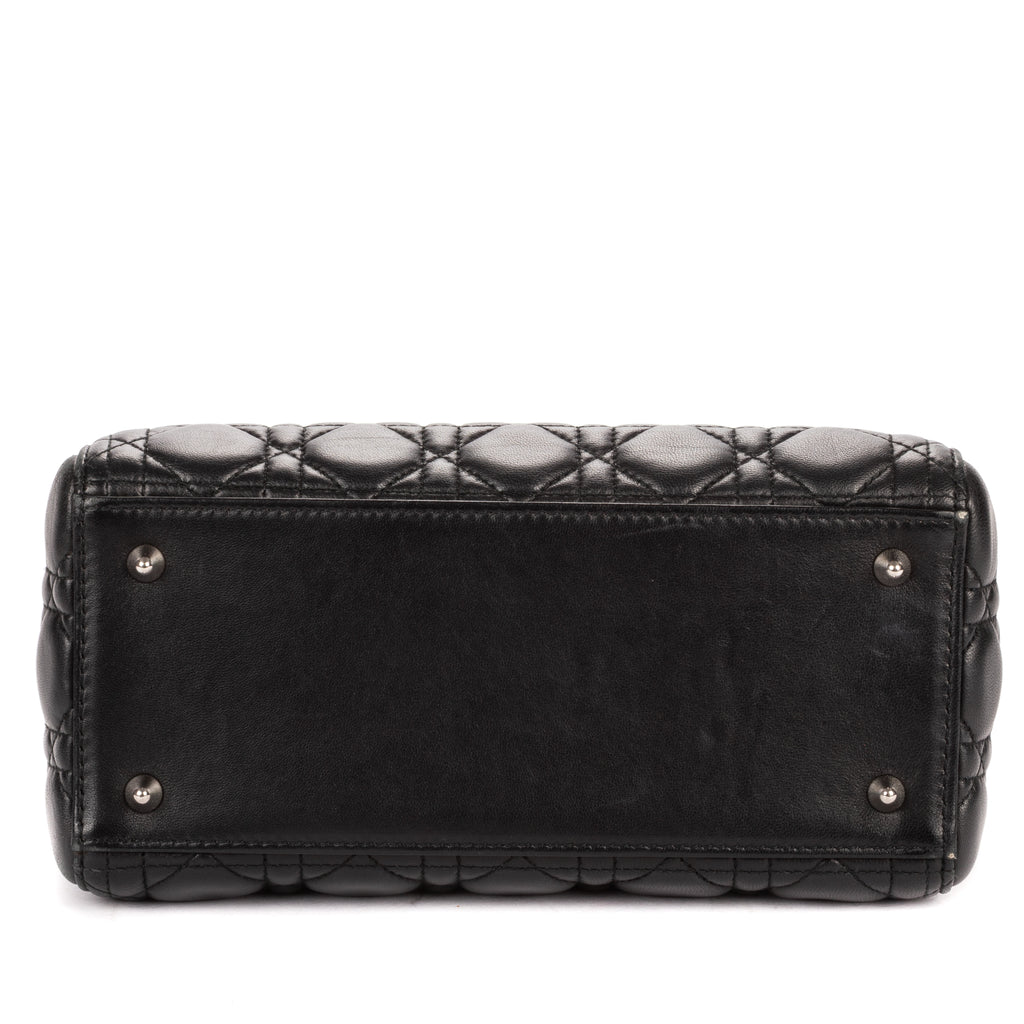 Shoulder Bag Medium Lady Dior Medium Black Cannage Lambskin Leather
