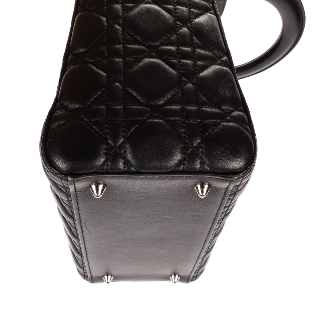 Shoulder Bag Medium Lady Dior Medium Black Cannage Lambskin Leather