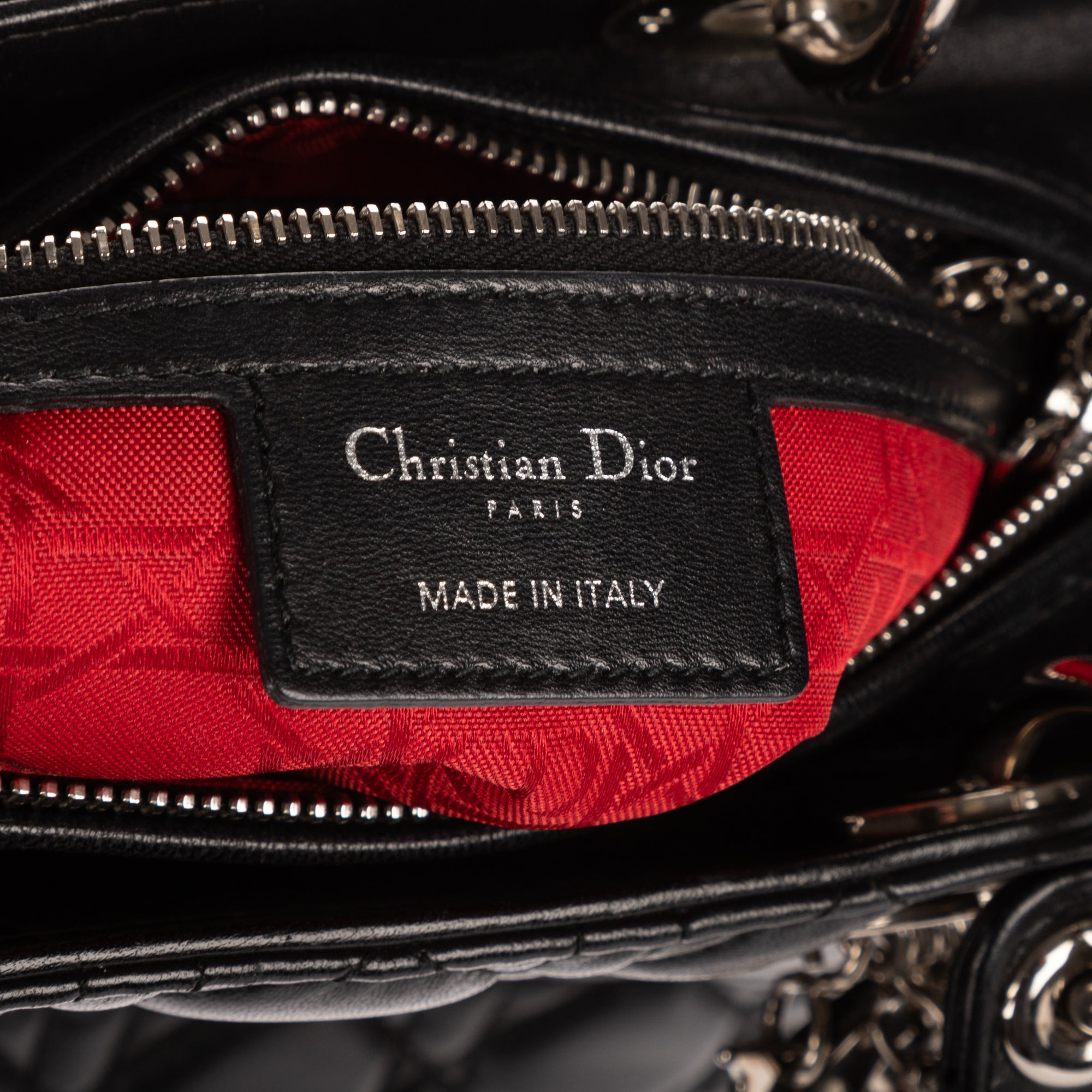 Shoulder Bag Medium Lady Dior Medium Black Cannage Lambskin Leather