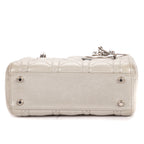 Shoulder Bag Mini Lady Dior Mini Grey Shiny Cannage Leather