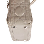 Shoulder Bag Mini Lady Dior Mini Grey Shiny Cannage Leather