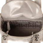 Shoulder Bag Mini Lady Dior Mini Grey Shiny Cannage Leather