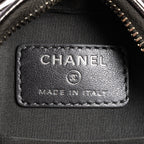Shoulder Bag Round Bracelet Crossbody Metallic Grey Crinkled Metallic Quilted Calfskin Leather