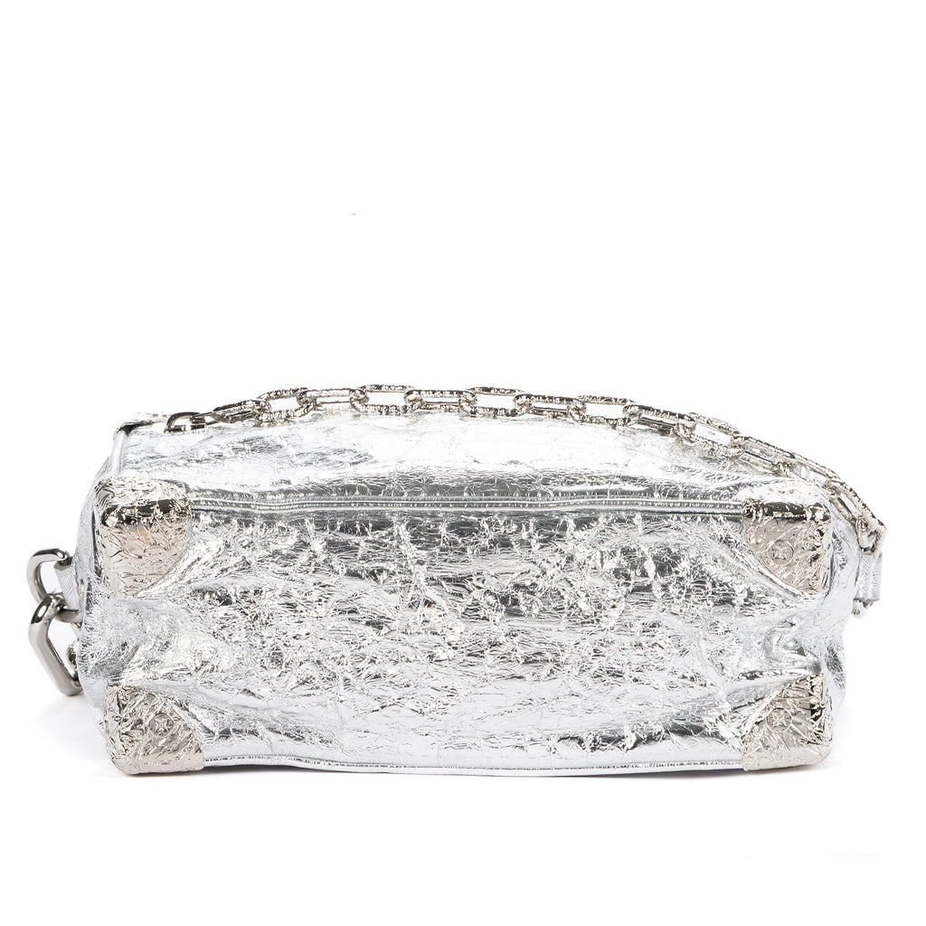 Shoulder Bag Ltd. Ed. 2023 Mini Soft Trunk Crushed Mini Metallic Silver Crinkled Metallic Calfskin Leather