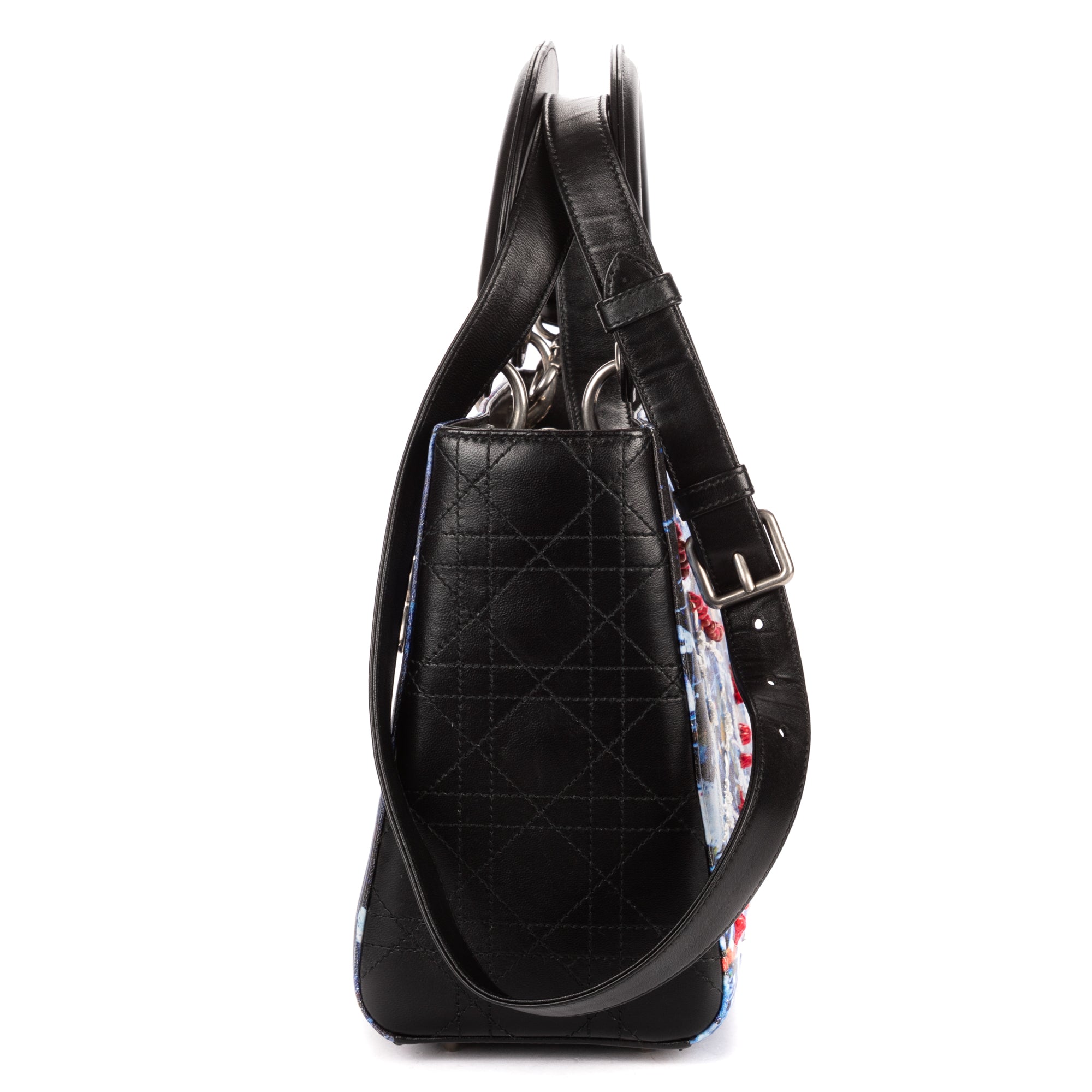 Shoulder Bag Rare Ltd. Ed. Medium Embroidered Lady Dior Art by Betty Mariani Medium Black Betty Mariani Embellished Lambskin Leather