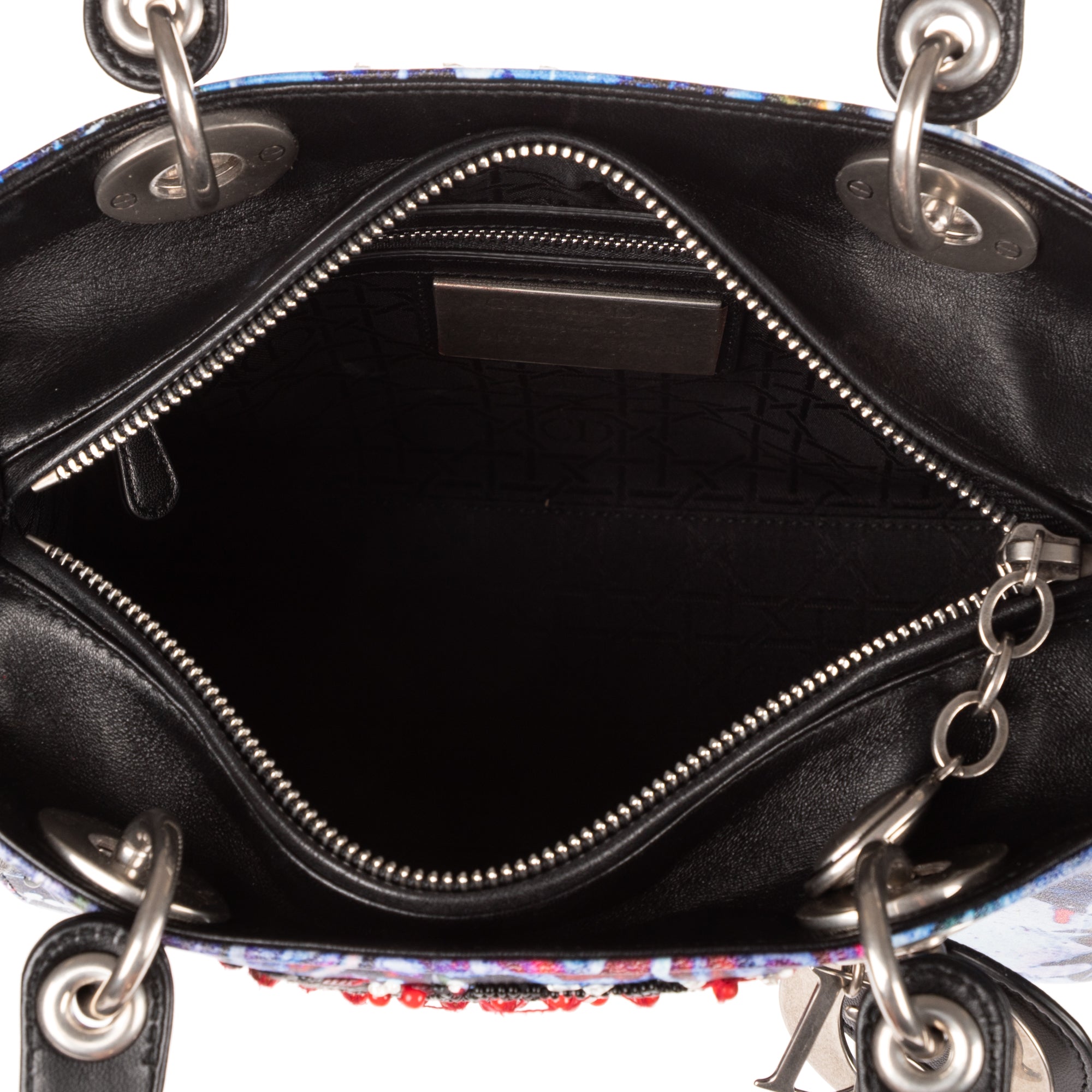Shoulder Bag Rare Ltd. Ed. Medium Embroidered Lady Dior Art by Betty Mariani Medium Black Betty Mariani Embellished Lambskin Leather