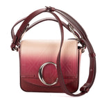 Shoulder Bag C Flap Crossbody Burgundy Embossed Calfskin Leather
