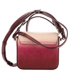 Shoulder Bag C Flap Crossbody Burgundy Embossed Calfskin Leather
