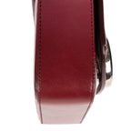 Shoulder Bag C Flap Crossbody Burgundy Embossed Calfskin Leather