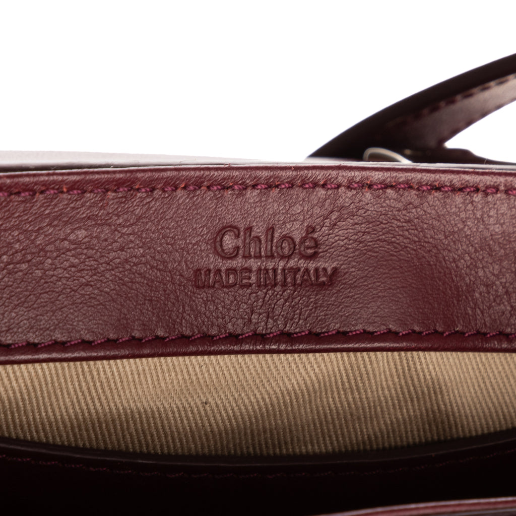 Shoulder Bag C Flap Crossbody Burgundy Embossed Calfskin Leather