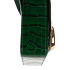 Shoulder Bag C Flap Crossbody Green Croc Embossed Calfskin Leather