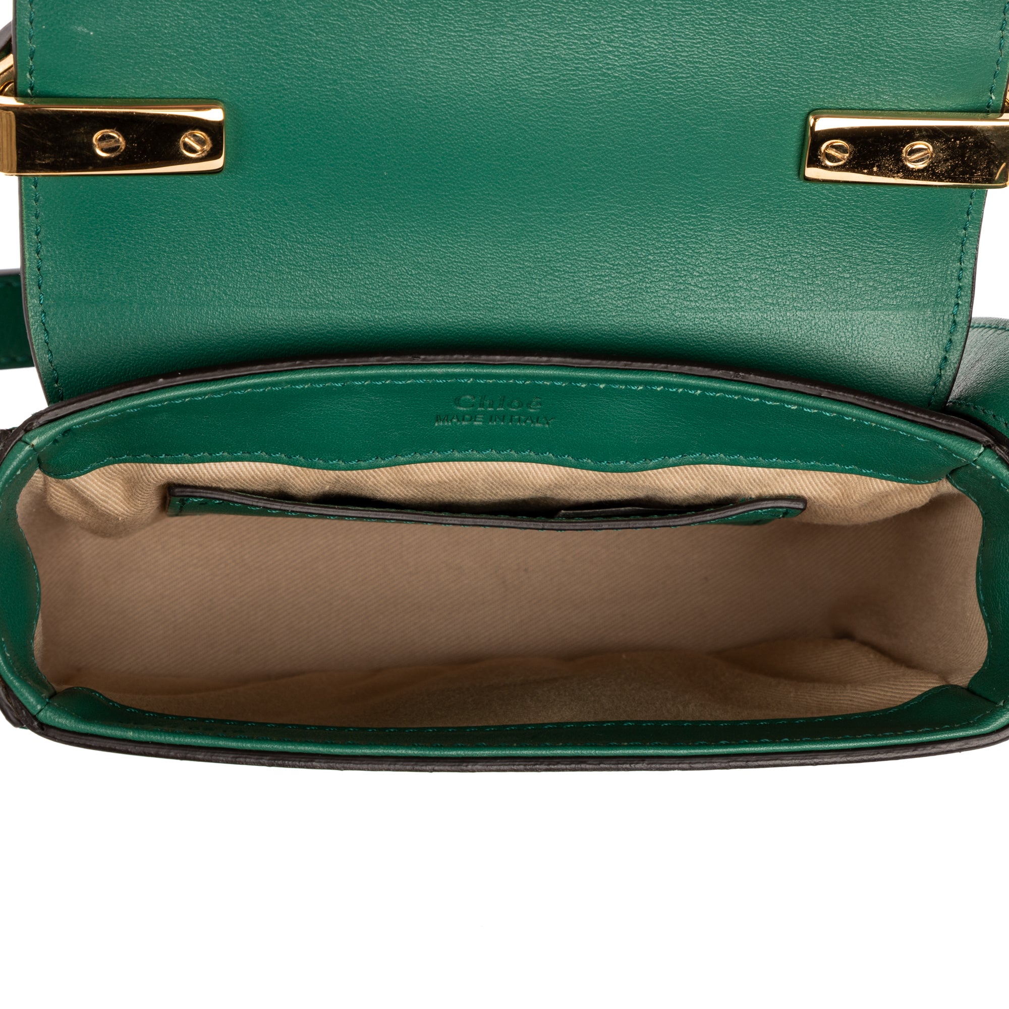 Shoulder Bag C Flap Crossbody Green Croc Embossed Calfskin Leather