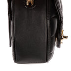 Waist Bag Heart Belt Bag Black Quilted Lambskin Leather