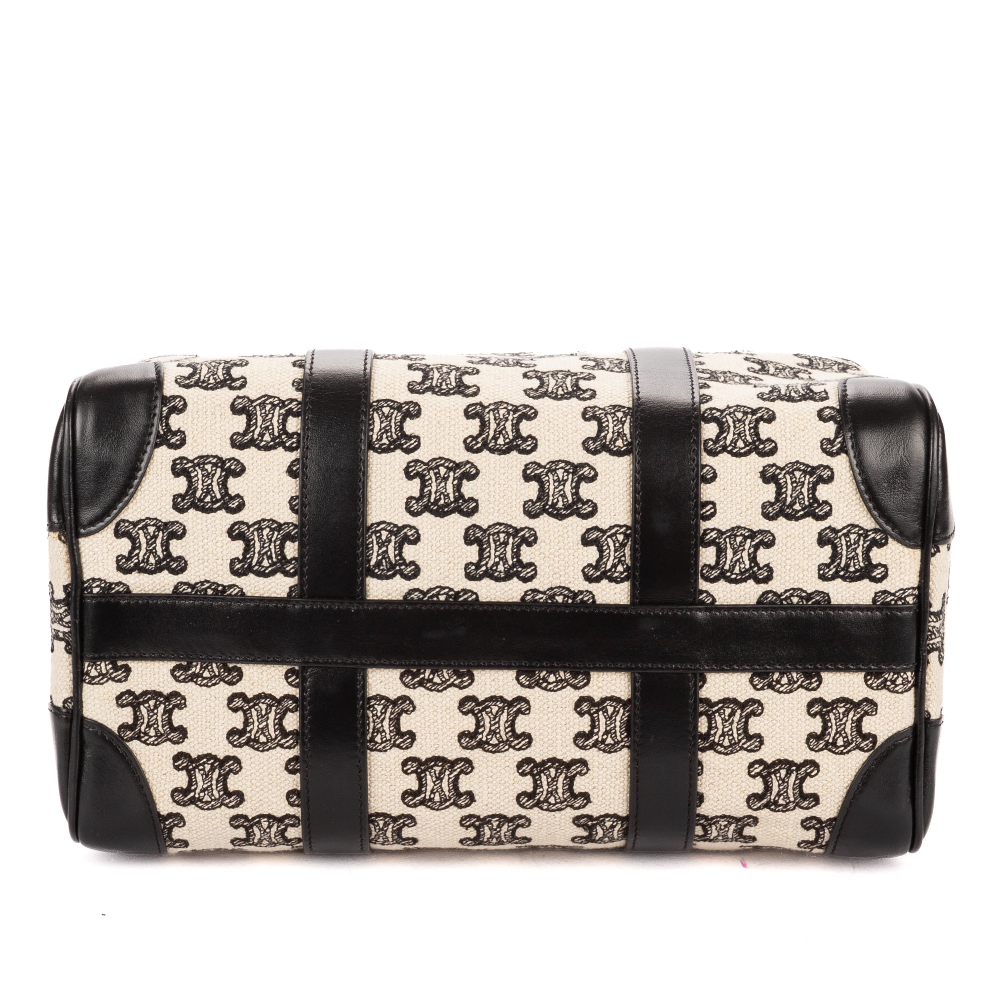 Shoulder Bag 2021 Collection Small Boston Bag Small Black Triomphe Embroidered Canvas