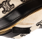 Shoulder Bag 2021 Collection Small Boston Bag Small Black Triomphe Embroidered Canvas