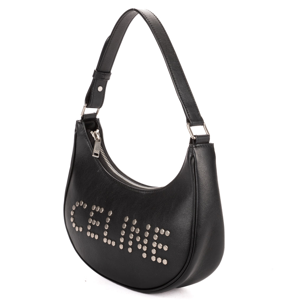 Shoulder Bag Medium Studded Ava Medium Black Studded Calfskin Leather