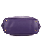 Shoulder Bag Convertible Square Open Tote Purple Vitello Daino Leather