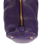 Shoulder Bag Convertible Square Open Tote Purple Vitello Daino Leather